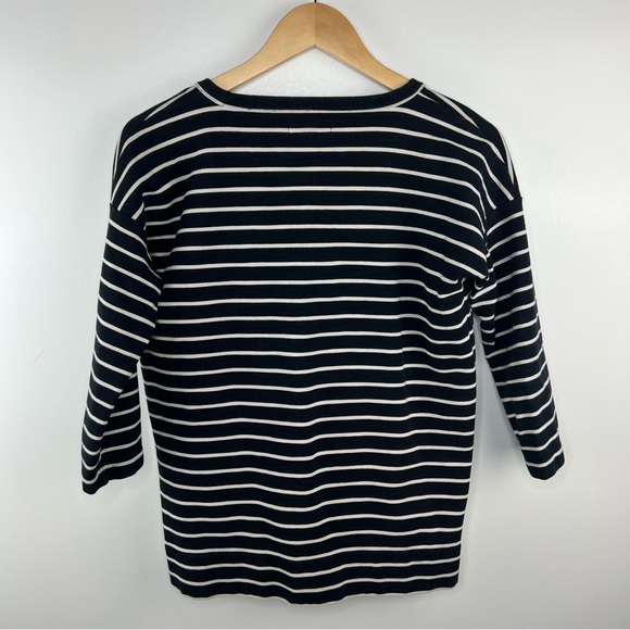 MADEWELL Striped Drop Shoulder VNeck Blouse - Picture 5 of 7